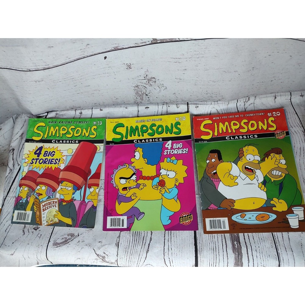 Simpsons Classics #13 & #18 + #20 comics set of 3